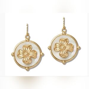 Mother of Pearl Floral Medallion Earrings